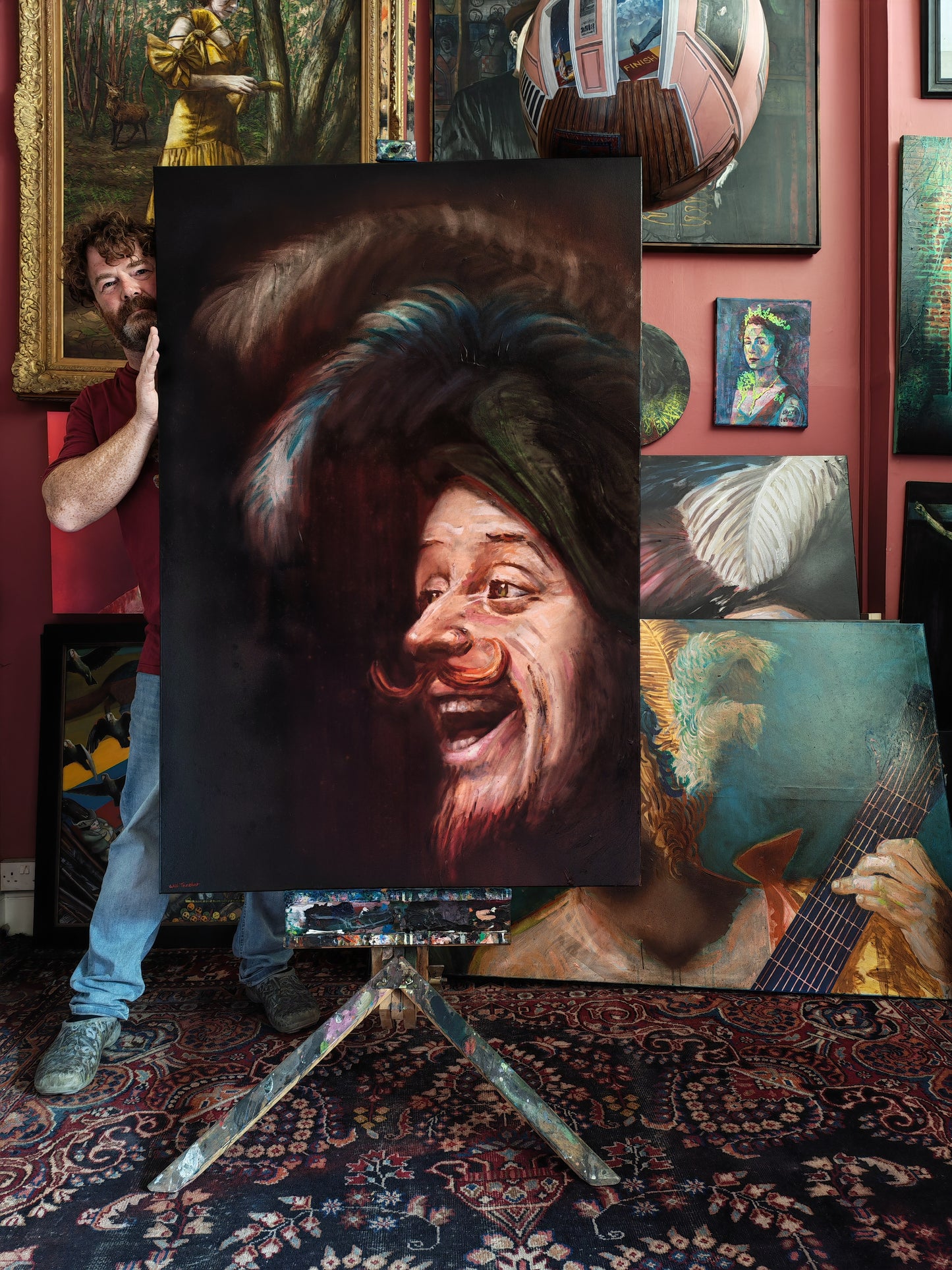 The Laughing Violinist (after Honthorst)- Acrylic and oil on canvas - 100 x 150cm- Will Teather