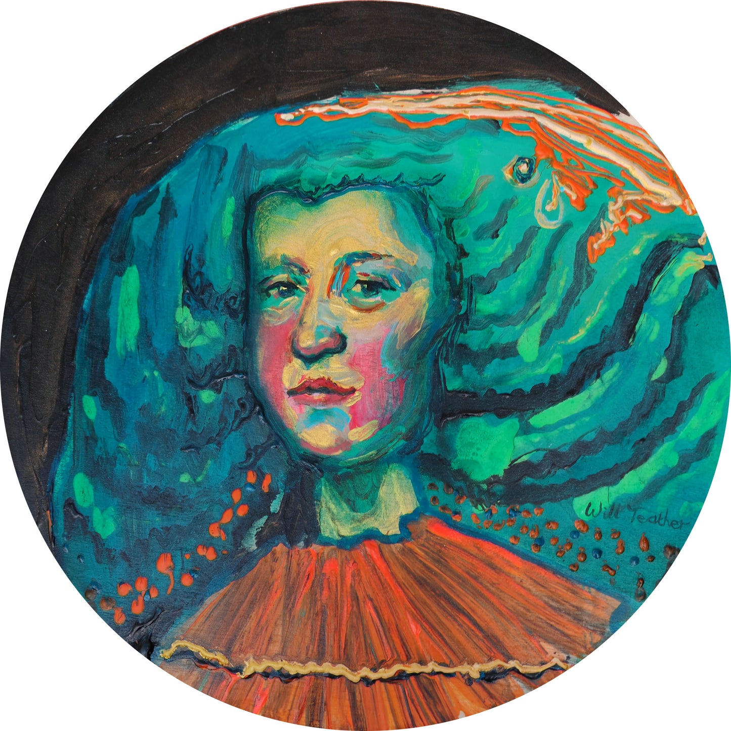 After Velazquez - Acrylic and oil on panel - 30cm diameter - a painting by Will Teather