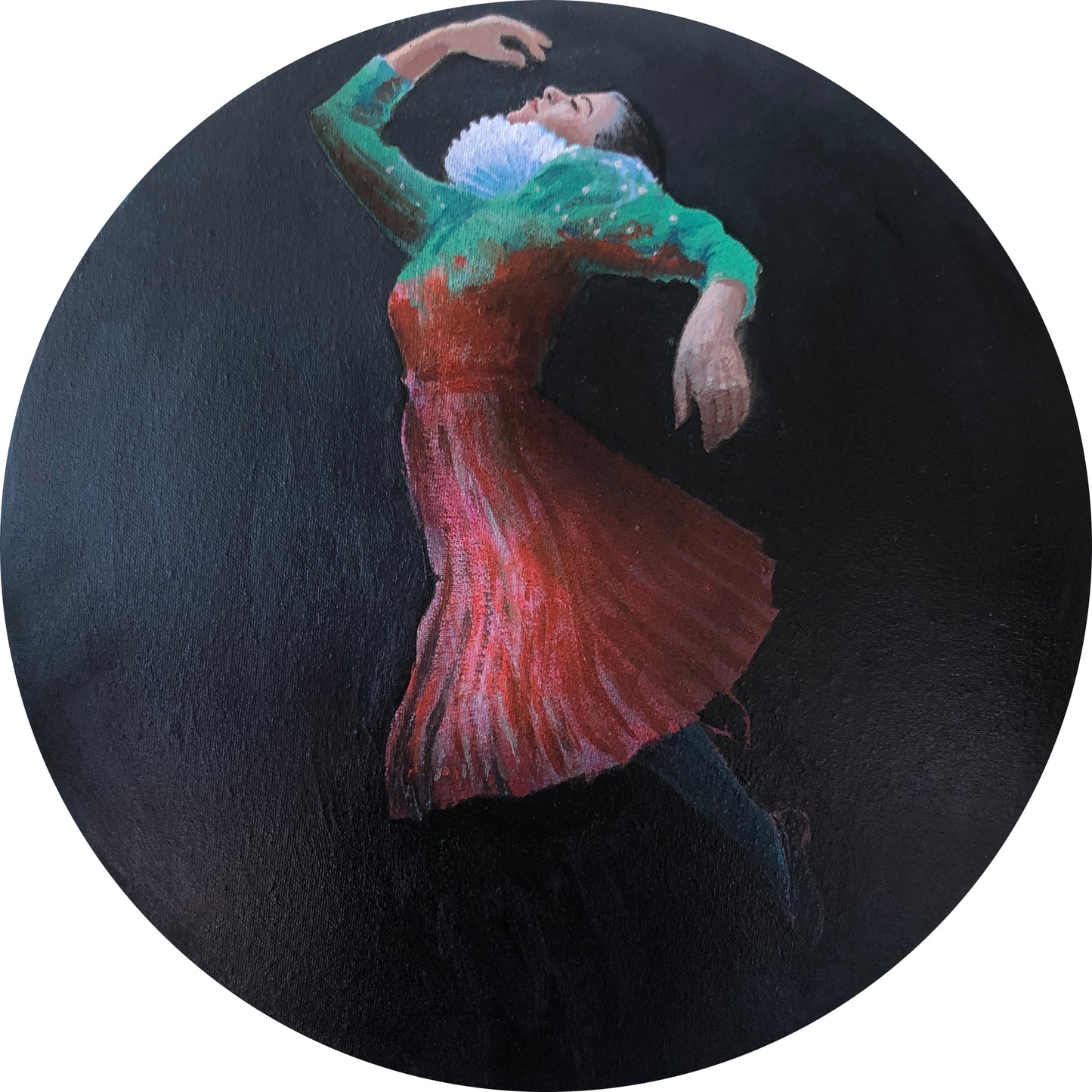 Bud, a painting by Will Teather, 38cm diameter