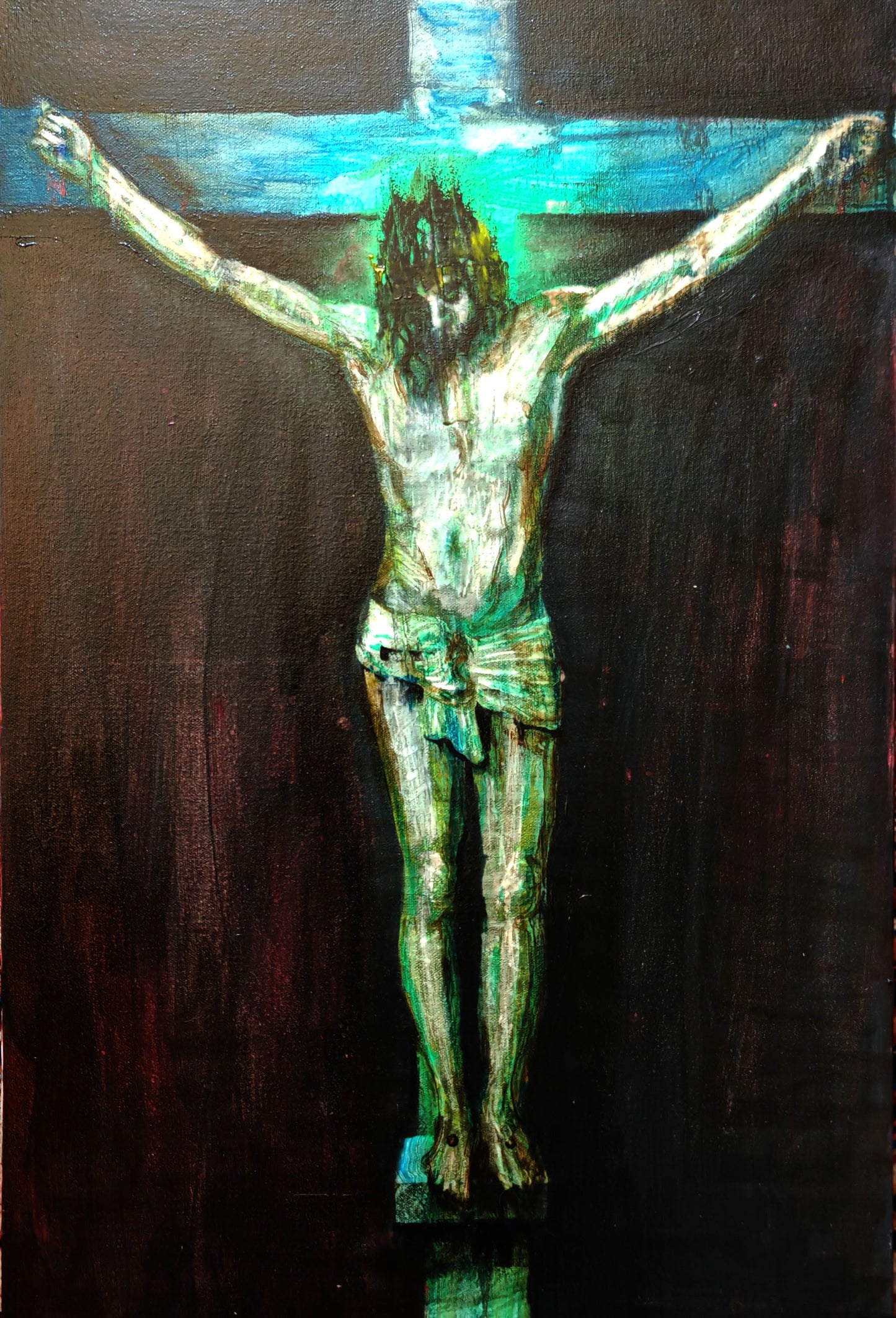 Crucifixion (after Velazquez)- Acrylic and oil on canvas - 50 x 76 cm - Will Teather