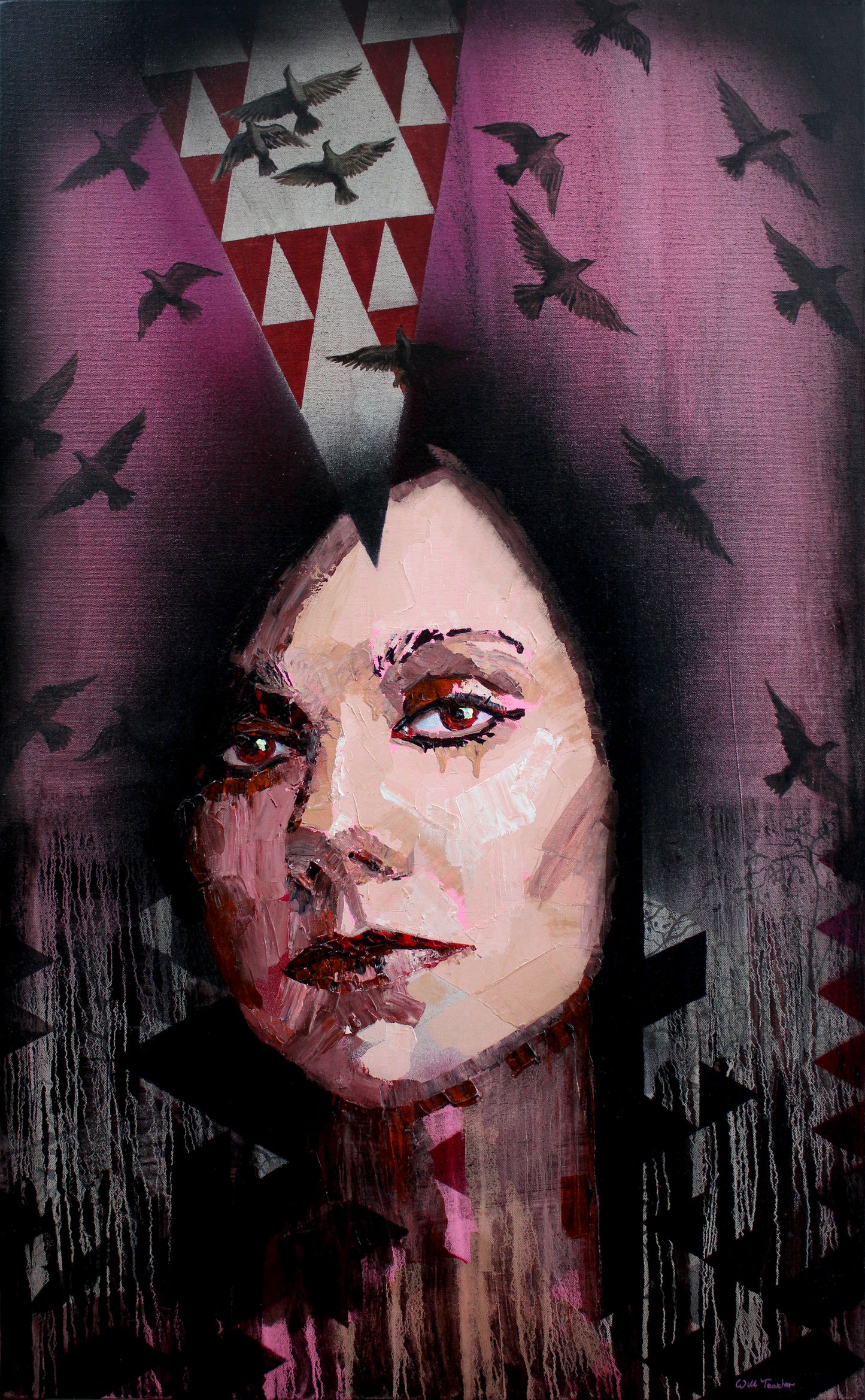 Glitch- Oil on canvas- 69.5 x 113cm, by Will Teather