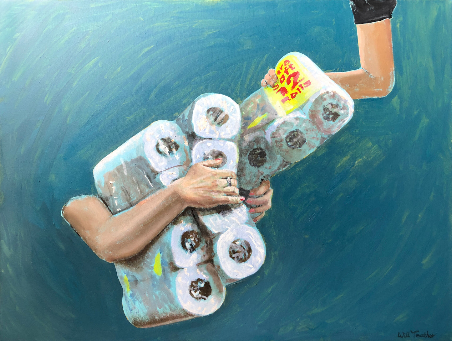 Grapple - Oil on canvas - 60 x 80cm - Will Teather