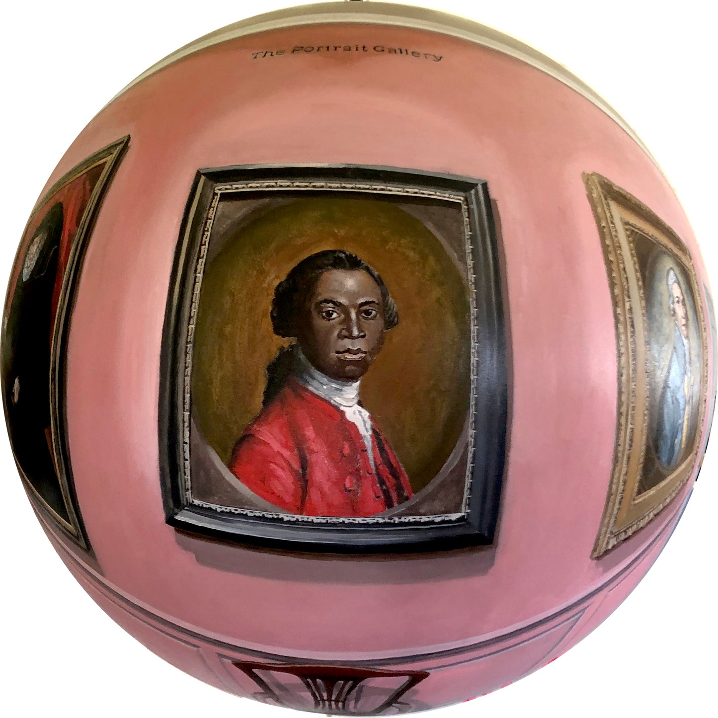 Hollytrees- Acrylic and oil on fibreglass globe - 50cm diameter- Will Teather