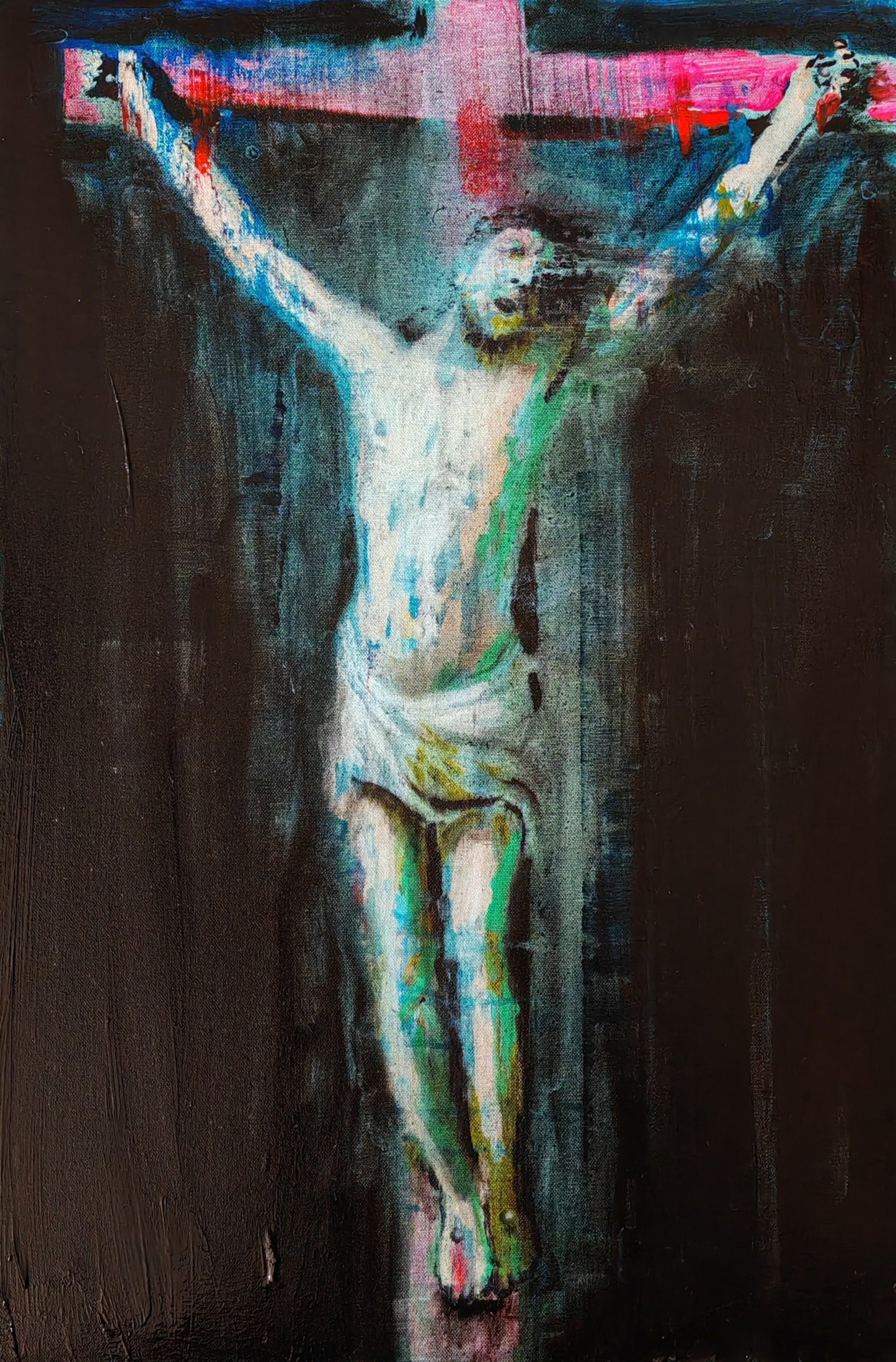 Crucifixion - Acrylic and oil on canvas - 50 x 76 cm - Will Teather