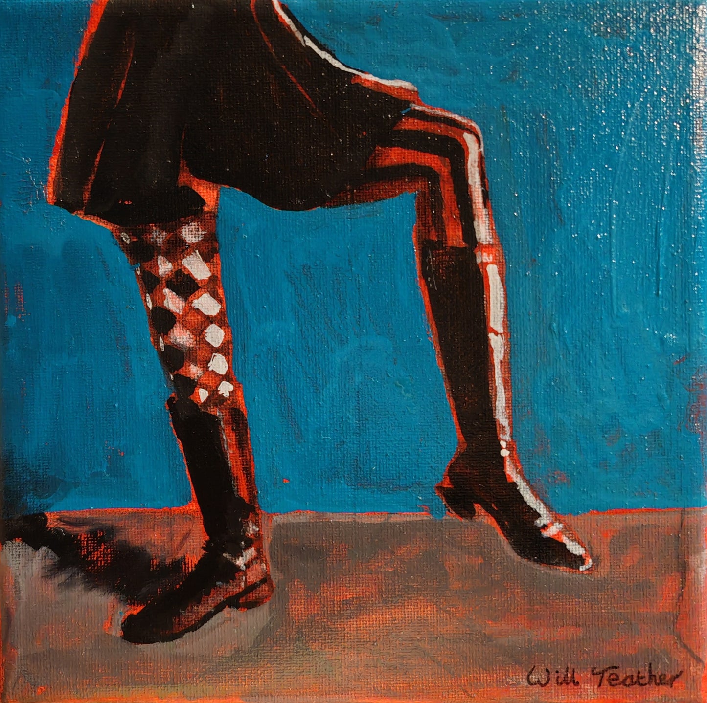 Razzamataz - 20 x 20cm - oil and acrylic on canvas by Will Teather