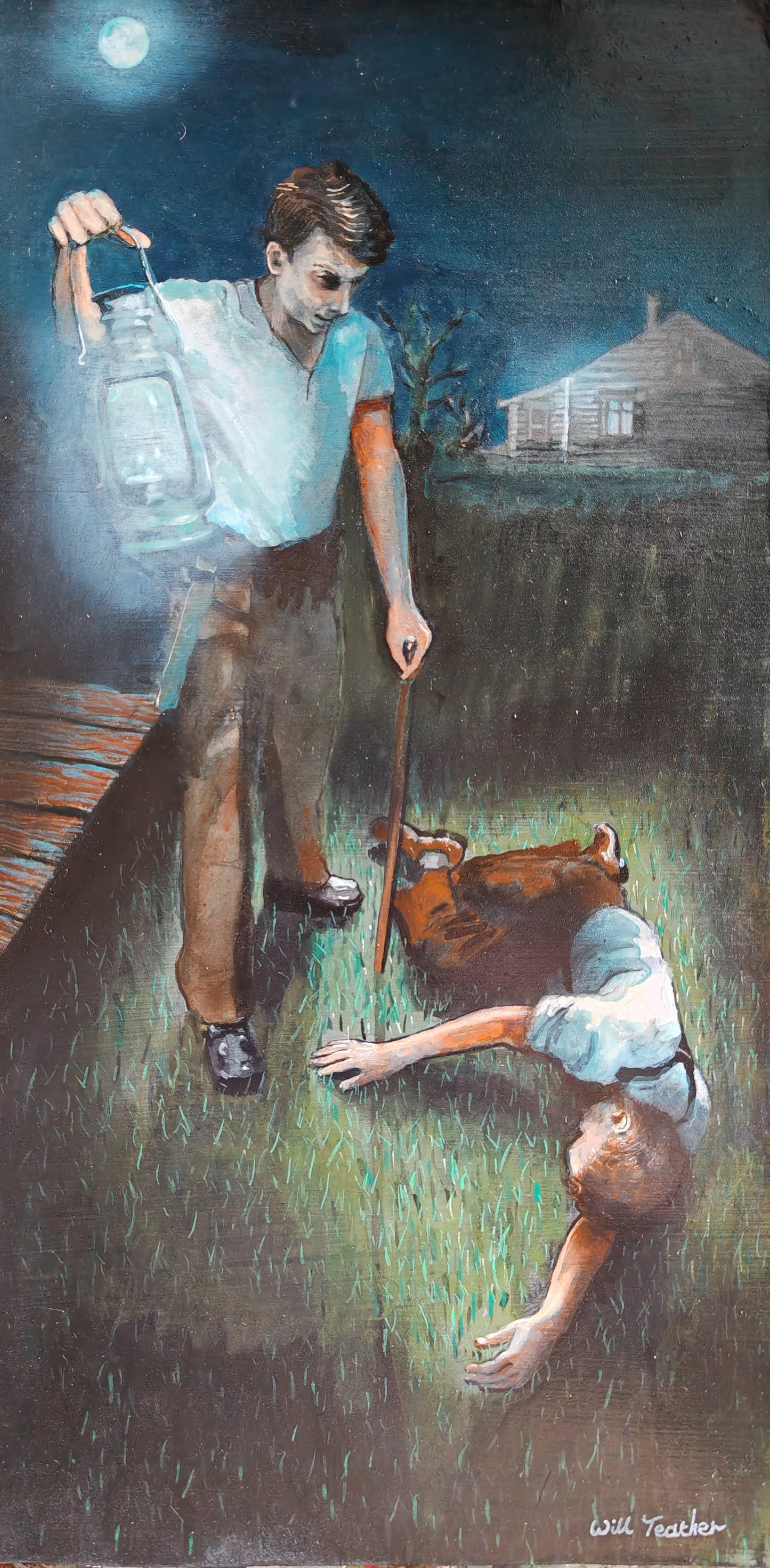 Night walk, a painting by Will Teather