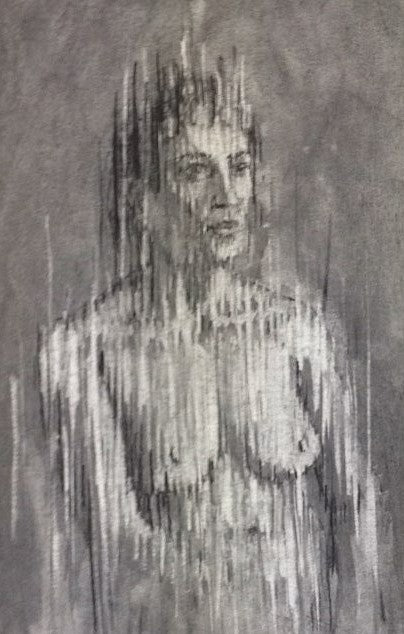 Life drawing of Katy (framed)- 43 x 60cm - Will Teather