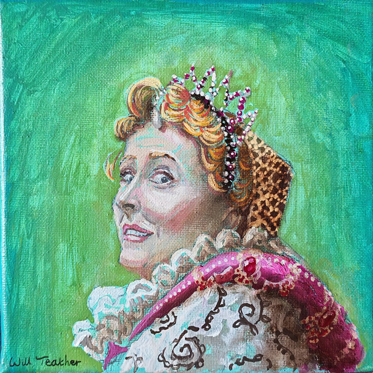 Not Amused- 20 x 20cm- Oil on canvas - Will Teather