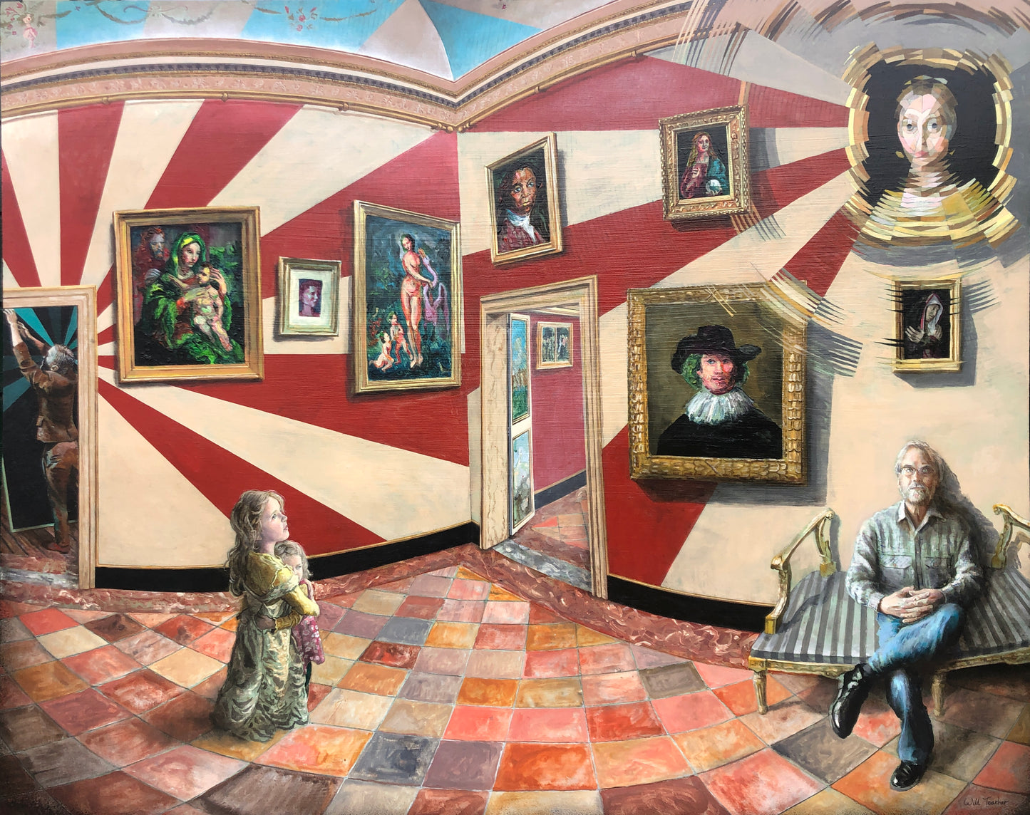 Ripple - Acrylic and oil on panel (in handcrafted frame)- 124.5 x 154.5cm - Will Teather