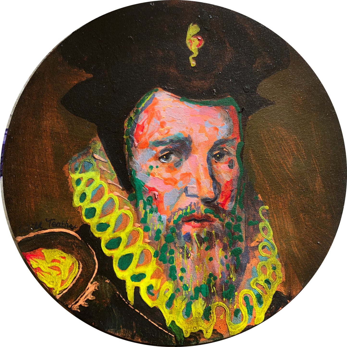 “William Cecil, 1st Baron Burghley, revisited”- Mini print by Will Teather, British artist