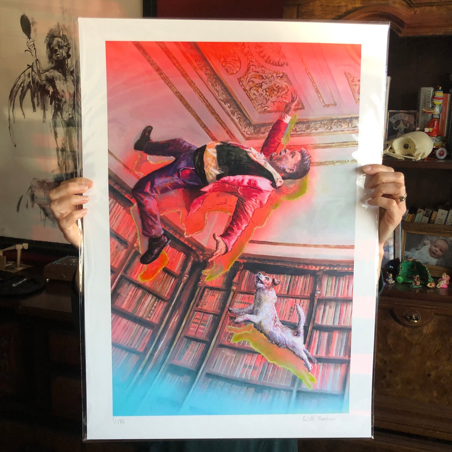 The Race for Space- Large signed, surreal print by Will Teather