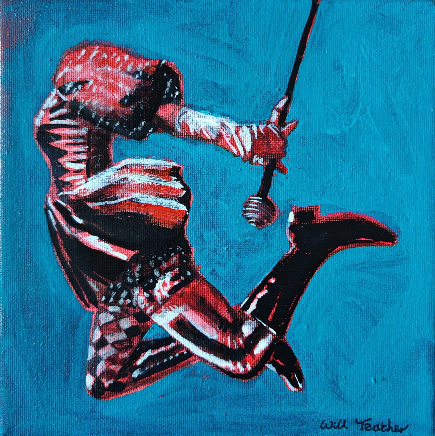 Moth - 20 x 20cm - oil and acrylic on canvas by Will Teather