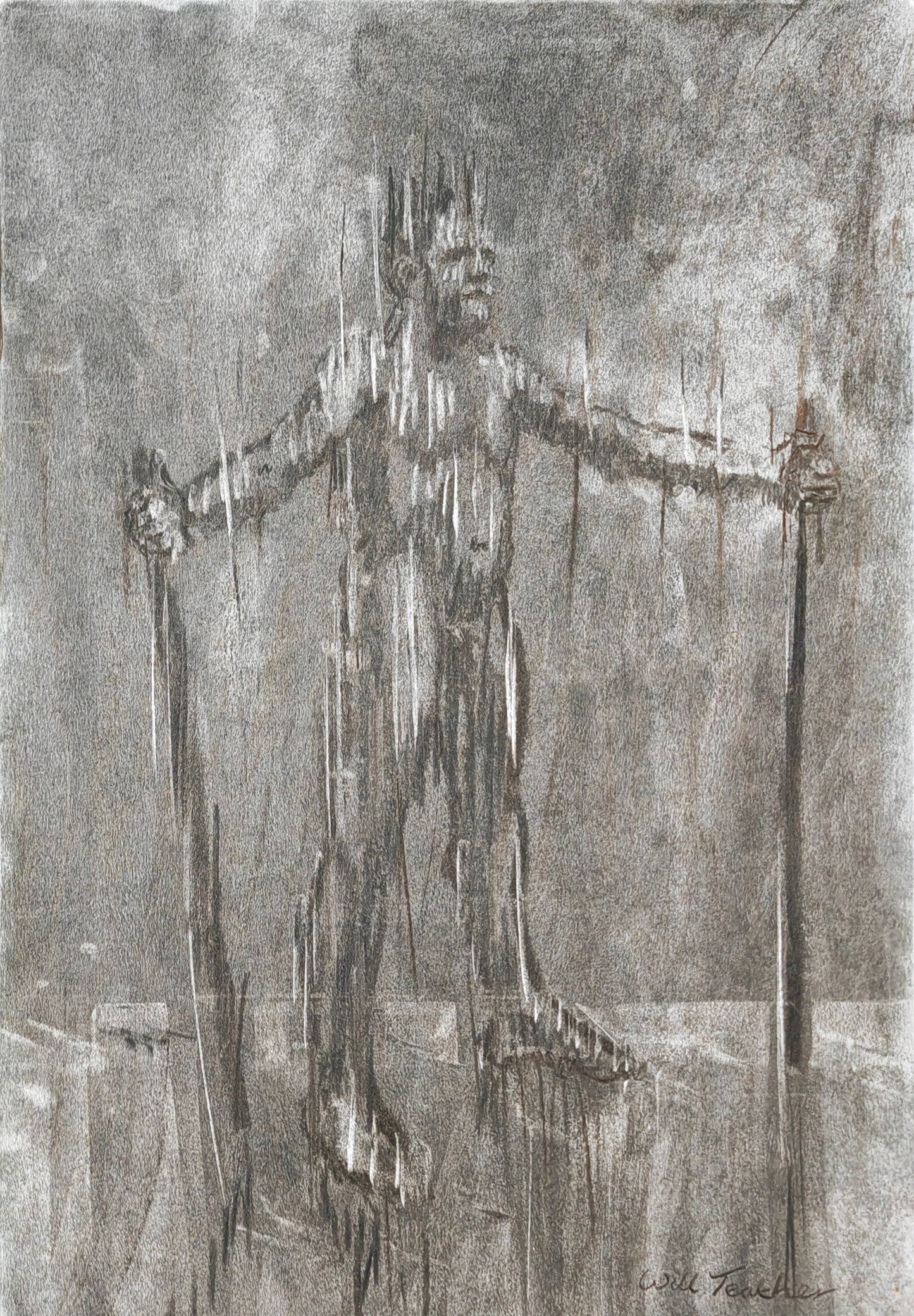 Life drawing - charcoal on card - 35 x 50cm - Will Teather