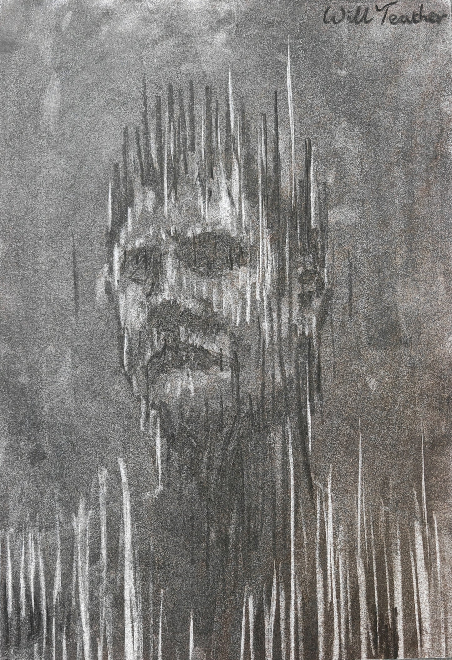 Life drawing - charcoal on card - 30 x 41cm - Will Teather