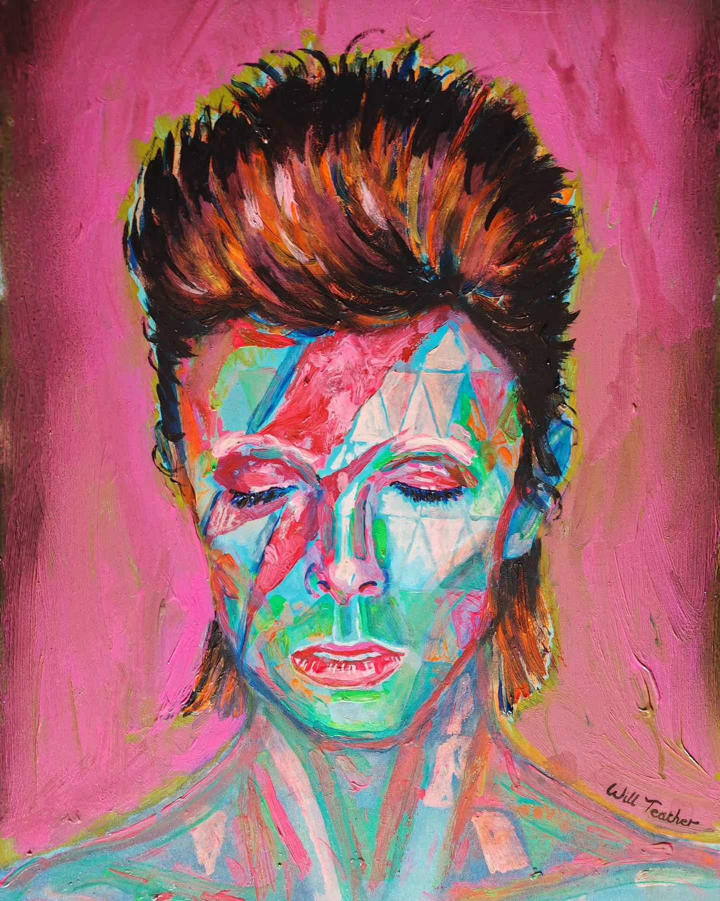 David Bowie - Large signed print by Will Teather