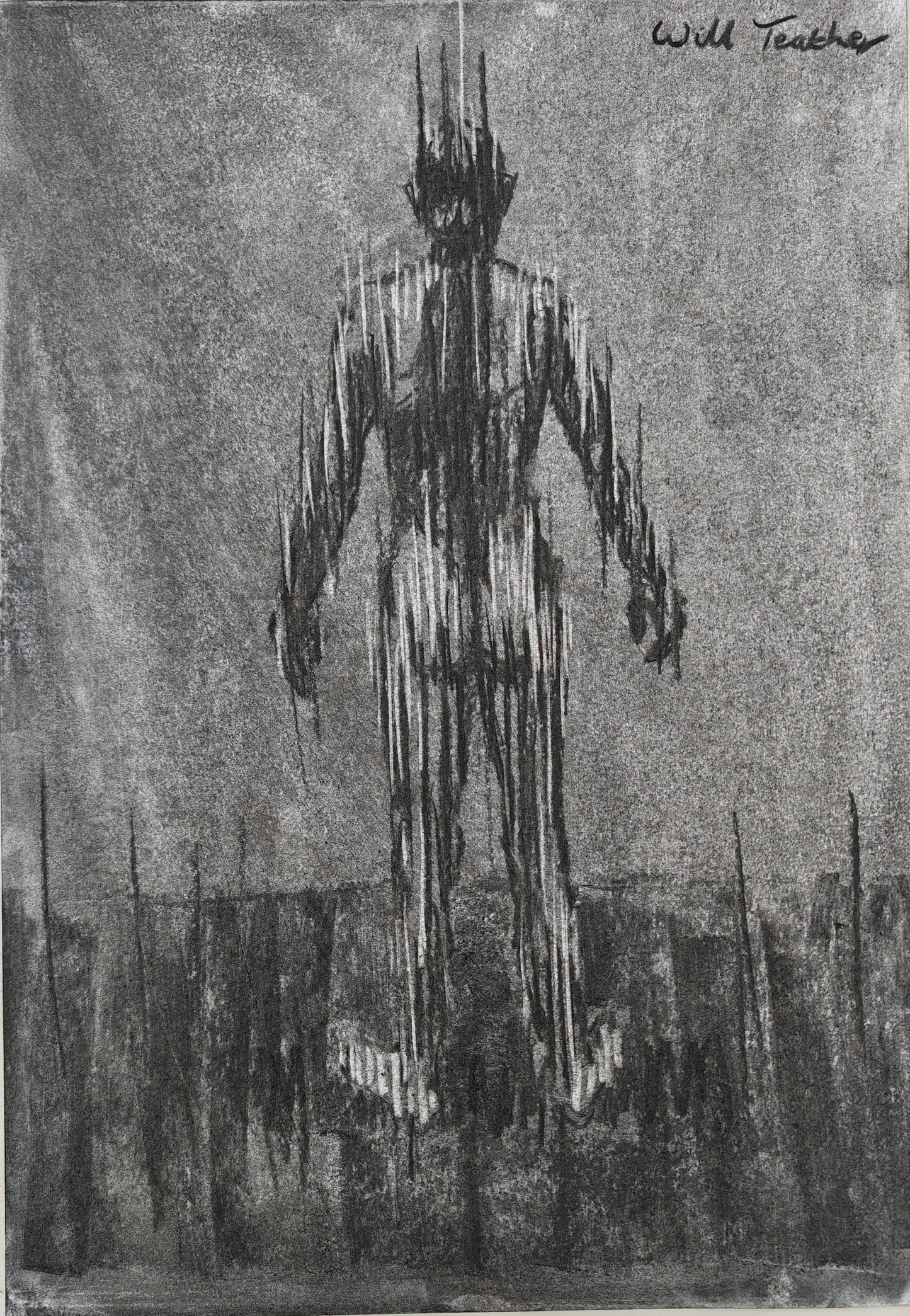 Life drawing - charcoal on card - 35 x 50cm - Will Teather