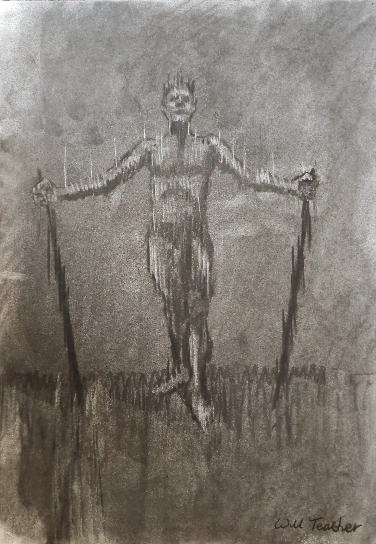 Life drawing - charcoal on card - 35 x 50cm - Will Teather