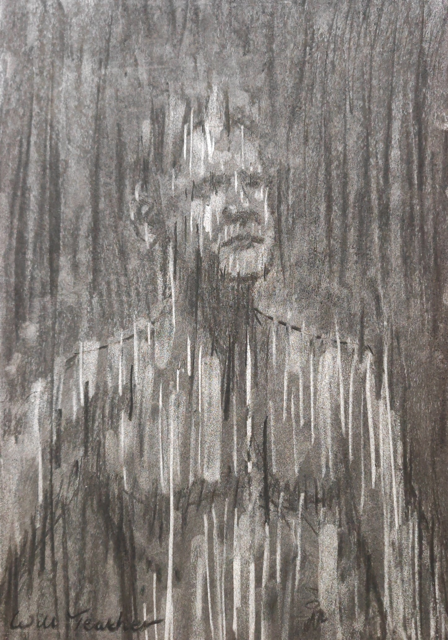 Life drawing - charcoal on card - 30 x 41cm - Will Teather