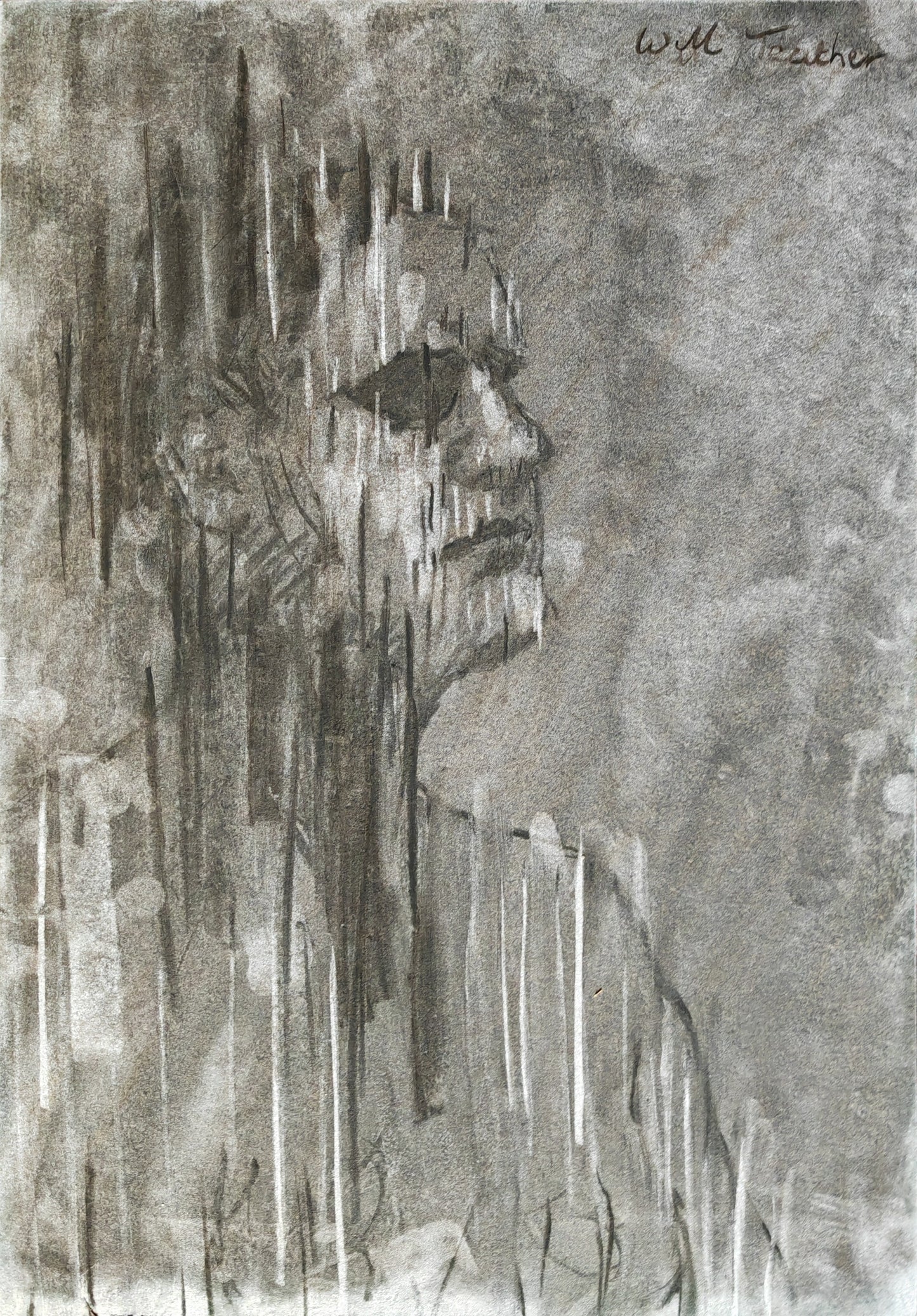 Life drawing - charcoal on card - 35 x 50cm - Will Teather