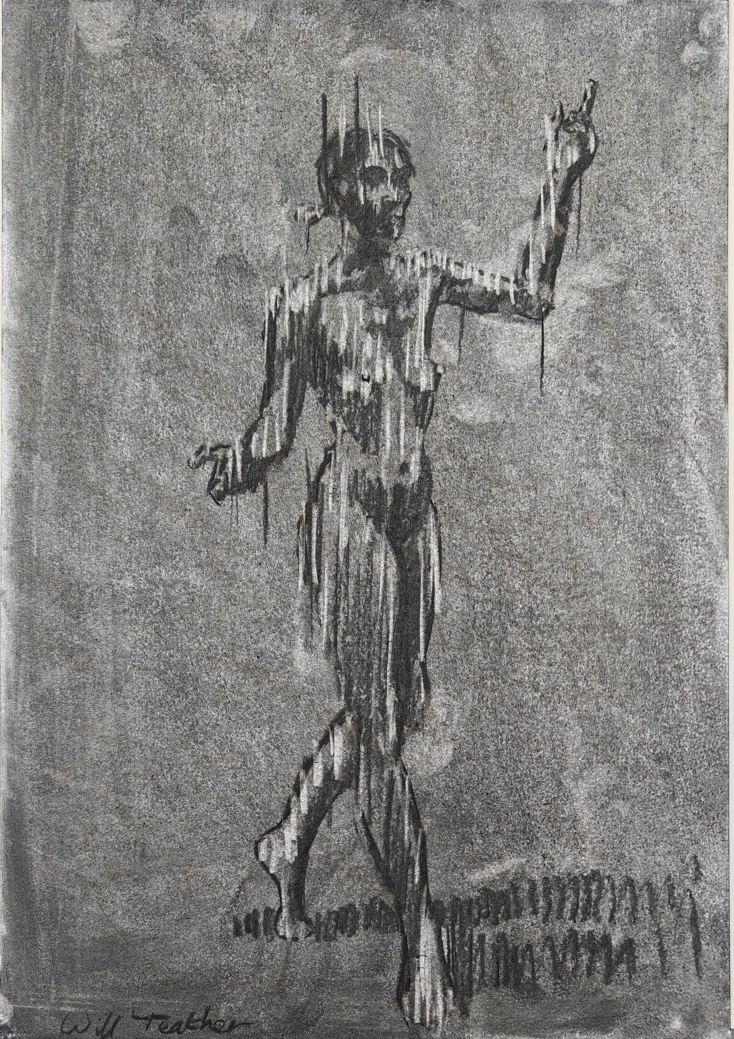 Life drawing - charcoal on card - 35 x 50cm - Will Teather