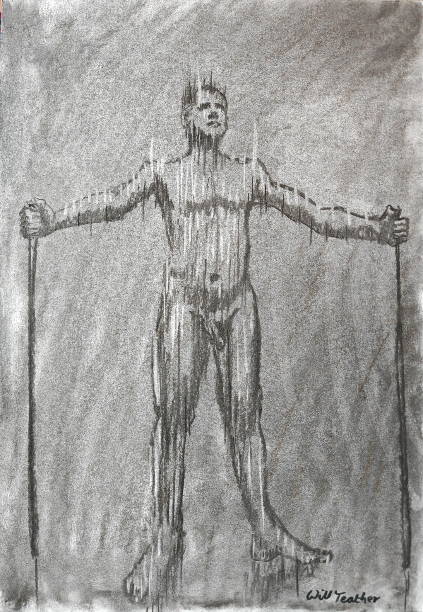 Life drawing - charcoal on card - 35 x 50cm - Will Teather
