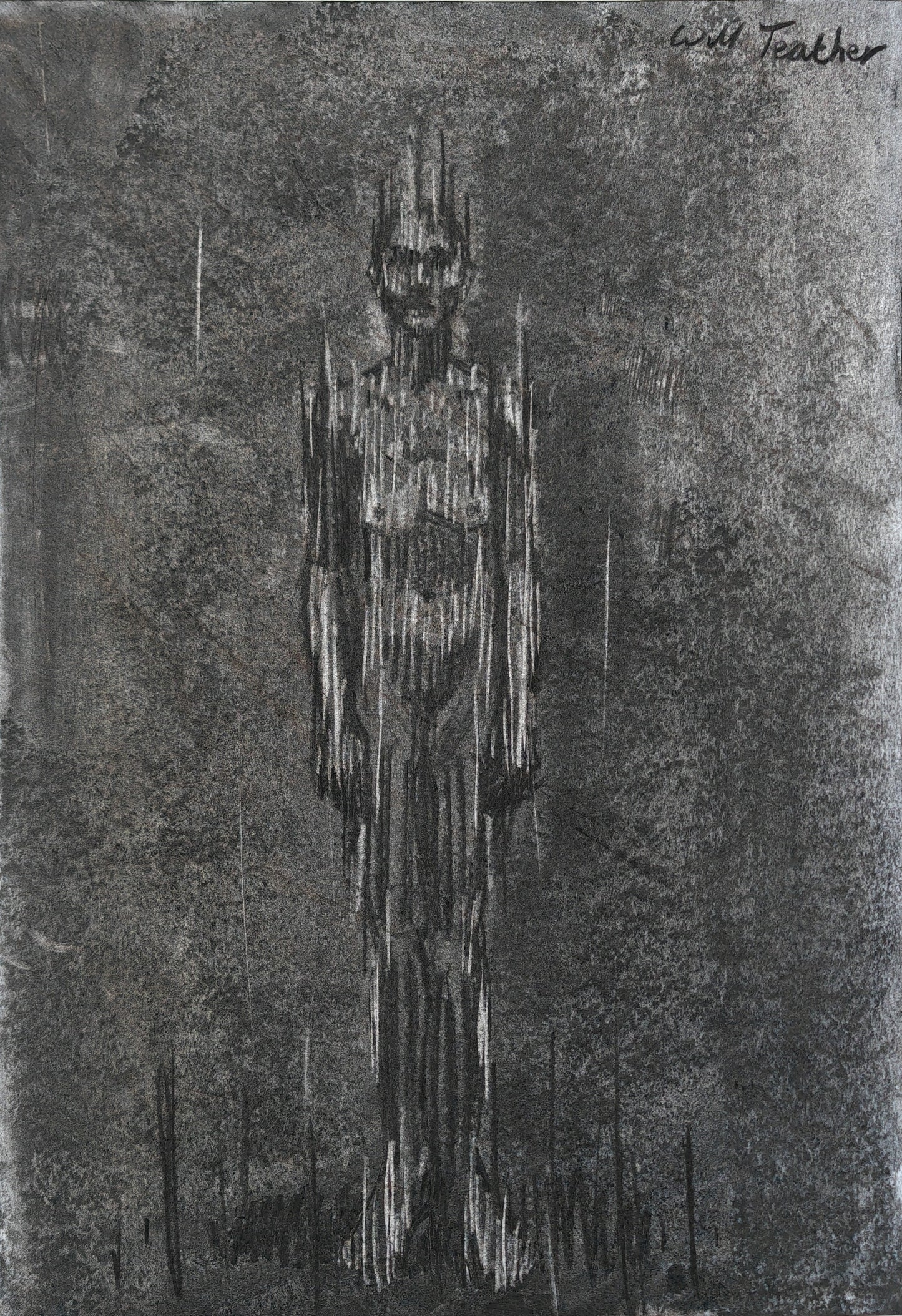 Life drawing - charcoal on card - 35 x 50cm - Will Teather