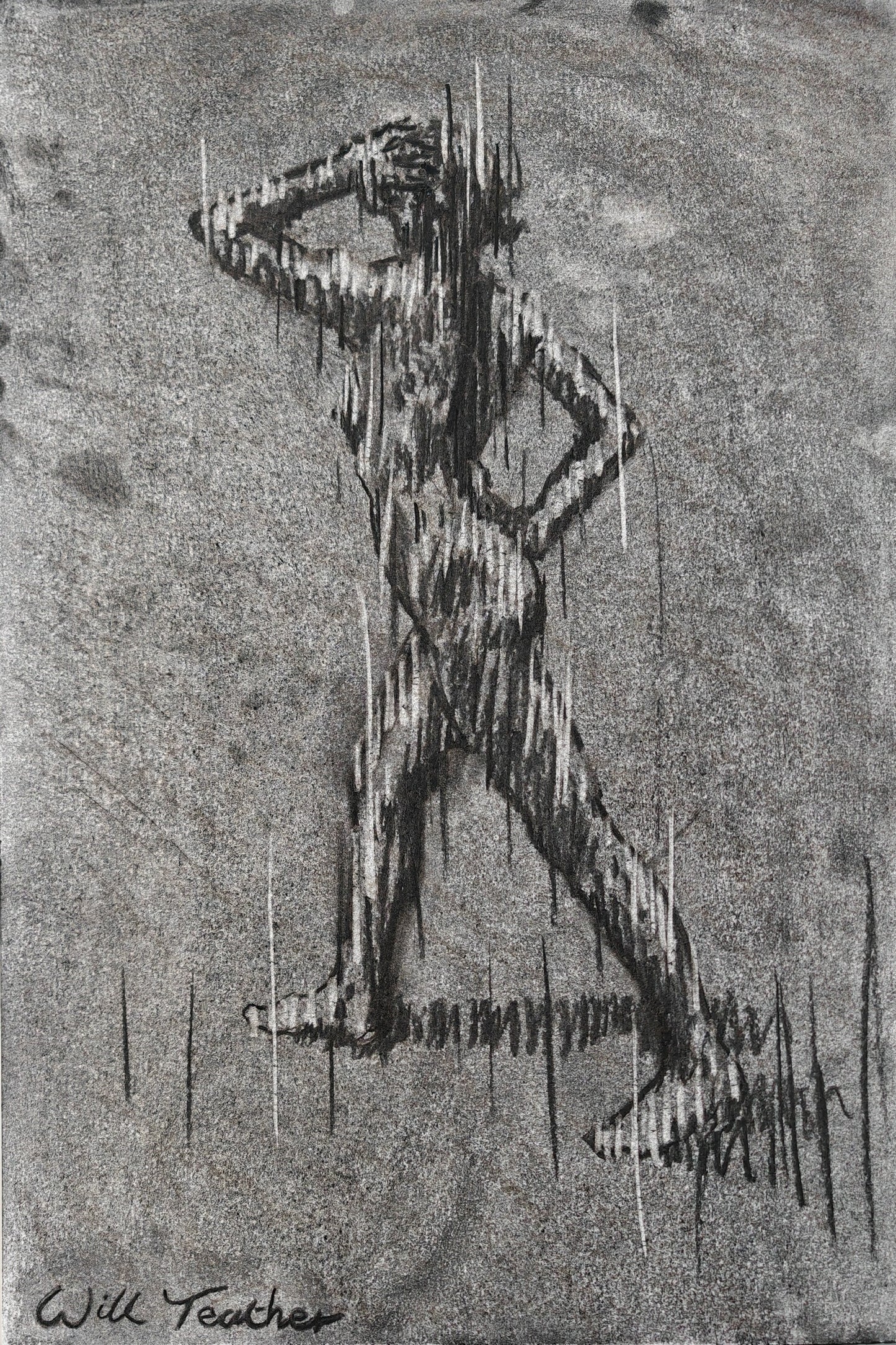 Life drawing - charcoal on card - 35 x 50cm - Will Teather