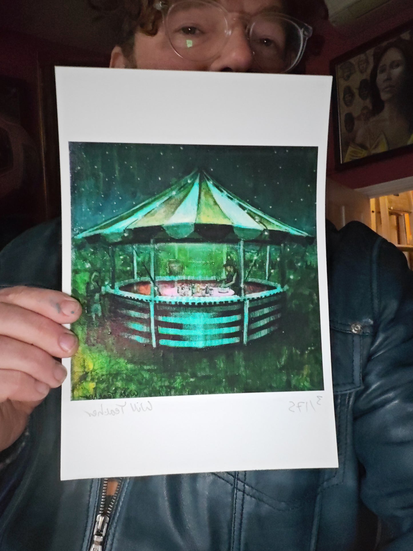 Night Bar - Mini print by Will Teather, British artist