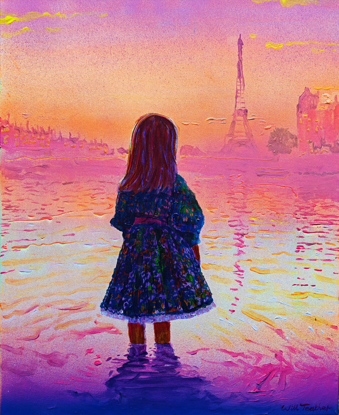 Paris, a painting by Will Teather, 56 x 45.5cm