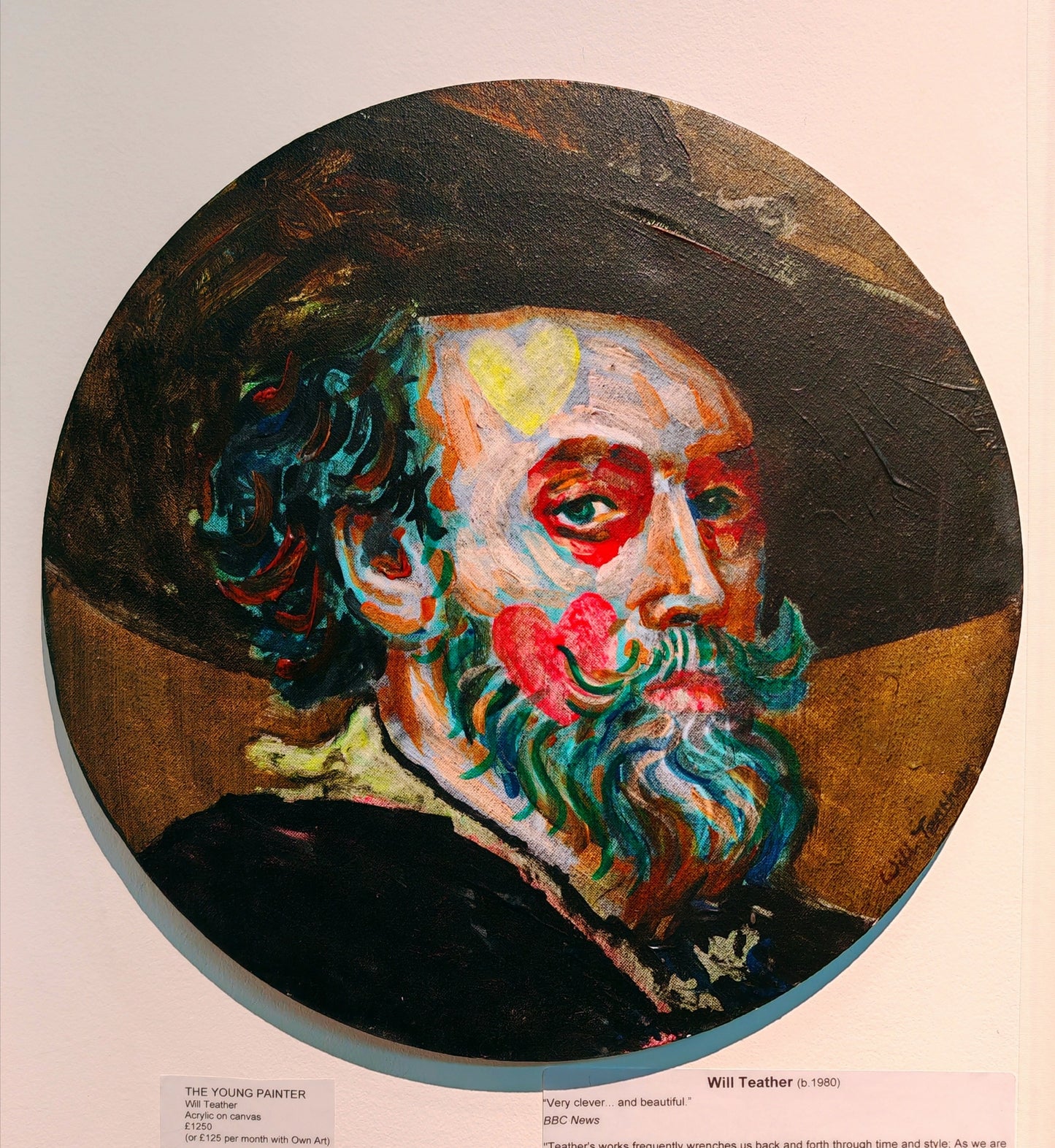 After Rubens- Oil and acrylic on canvas - 40cm diameter by Will Teather