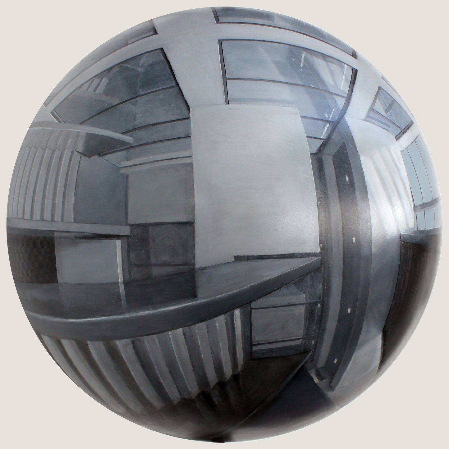 Guntons- Acrylic and oil on fibreglass globe - 60cm diameter- Will Teather