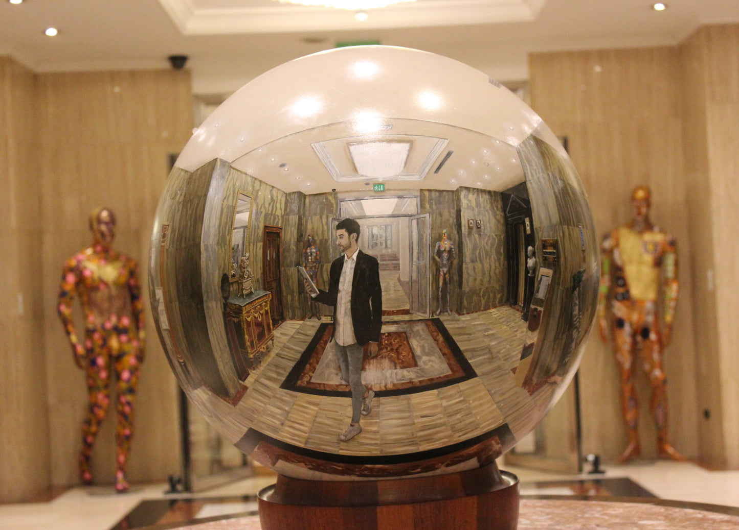 Melia Whitehouse- Acrylic on sphere - 60cm diameter - Will Teather