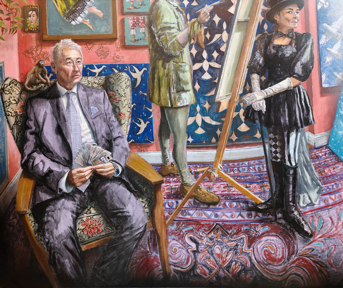 The Artist, The Model. And The Dealer - Oil on canvas - 100 x 120cm - Will Teather