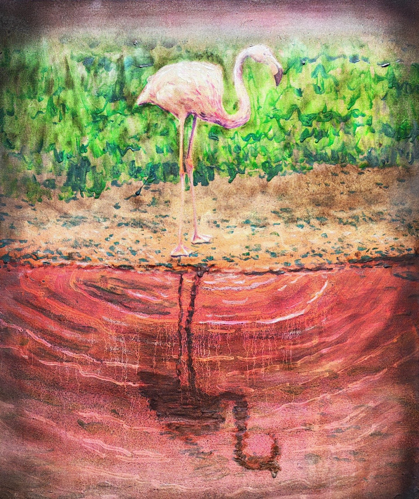 Flamingo, a painting by Will Teather