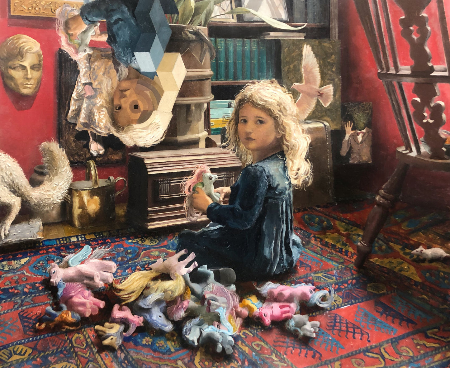 Evie and her ponies - XL art print by Will Teather