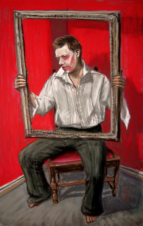 Carl Soloman, I'll see you in Rockland!, an original framed pastel by Will Teather