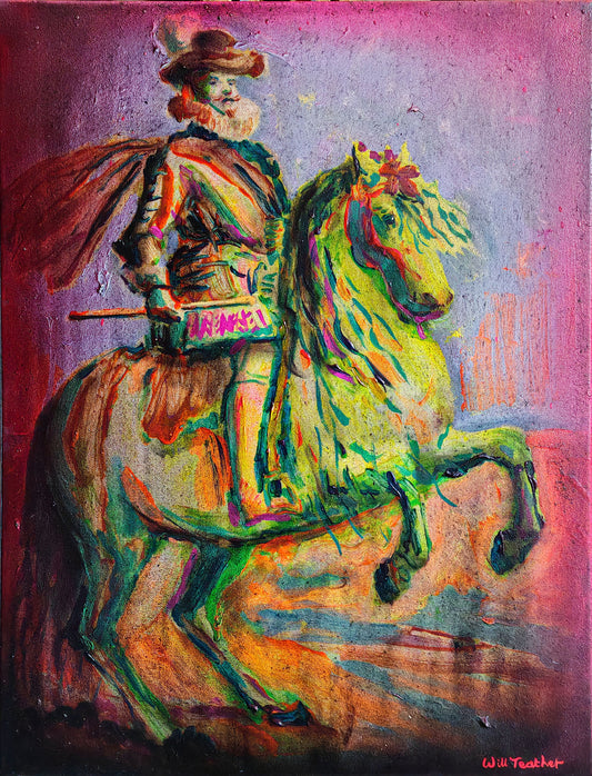 After Velazquez- 61 x 46cm - Acrylic, oil and spray paint on canvas - a painting by Will Teather