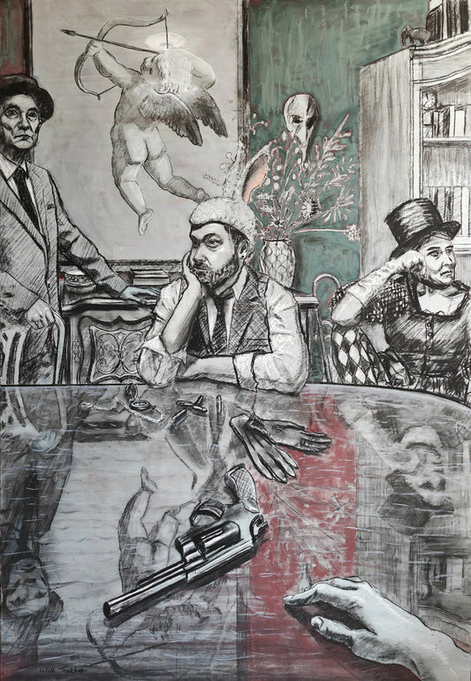 Bad Bunny - Charcoal and pastel on panel - 86 x 124cm - Will Teather