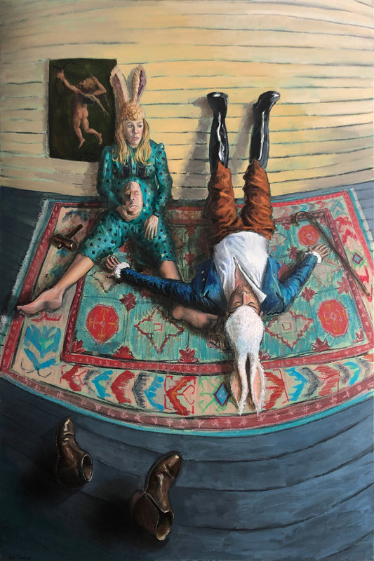 Bunnies- 100 x 150cm - Oil on canvas by Will Teather