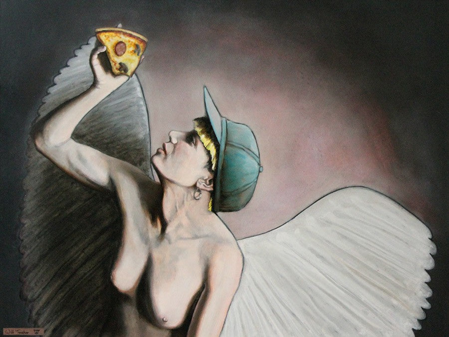 Desolation Angel I - Oil, charcoal and spray paint on panel - 60 X 80cm - a painting by Will Teather