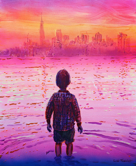 New York, a painting by Will Teather, 56 x 45.5cm