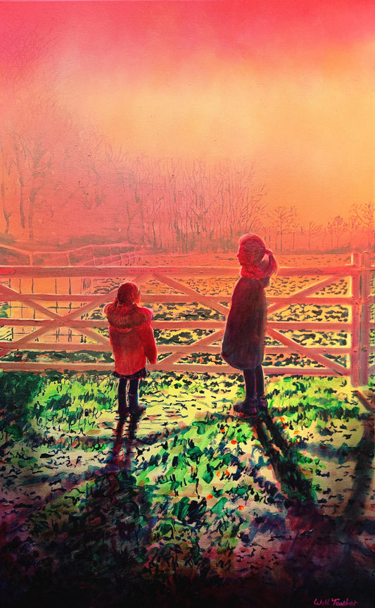 Outside the Fishing Lake - 60 x 97cm- Oil and acrylic on canvas, a painting by Will Teather (Copy)
