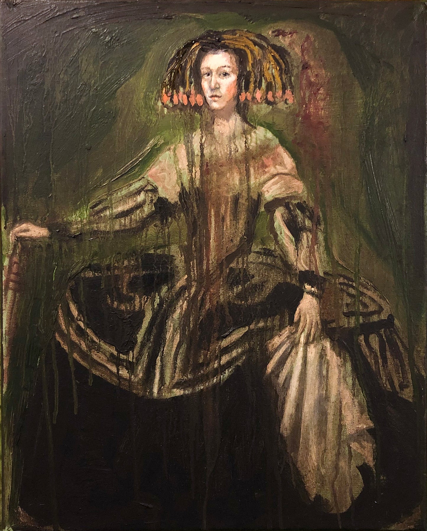 Portrait of Mariana of Austria (after Velázquez) - oil on canvas - 40 x 50cm- Will Teather