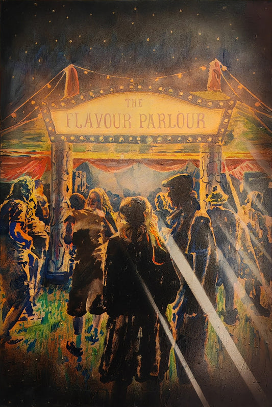 The Flavour Parlour- Oil and acrylic on canvas- 61 x 91cm by Will Teather