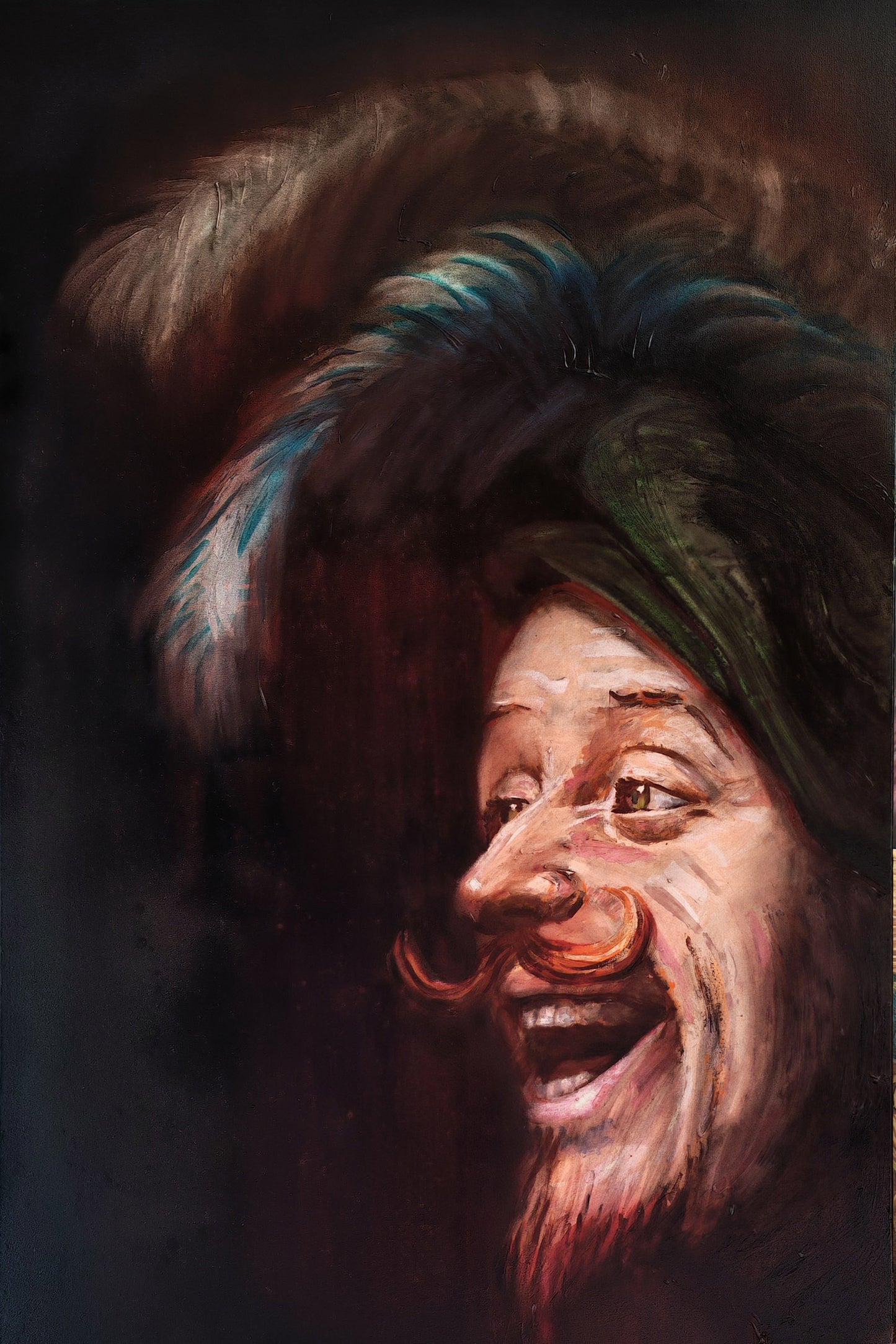 The Laughing Violinist (after Honthorst)- Acrylic and oil on canvas - 100 x 150cm- Will Teather