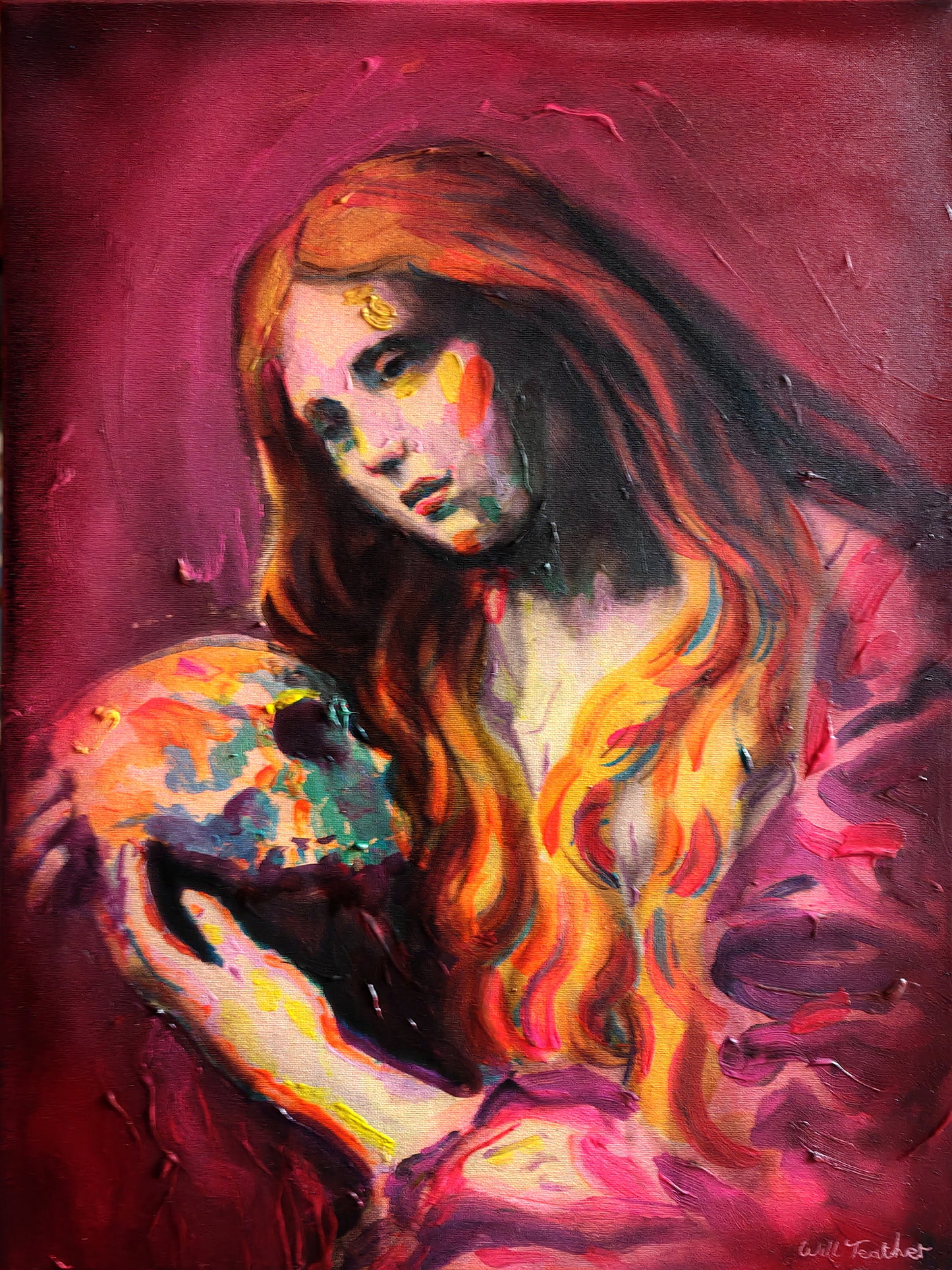 The Mdina Painting - 61 x 46cm - Oil and acrylic on canvas - a painting by Will Teather