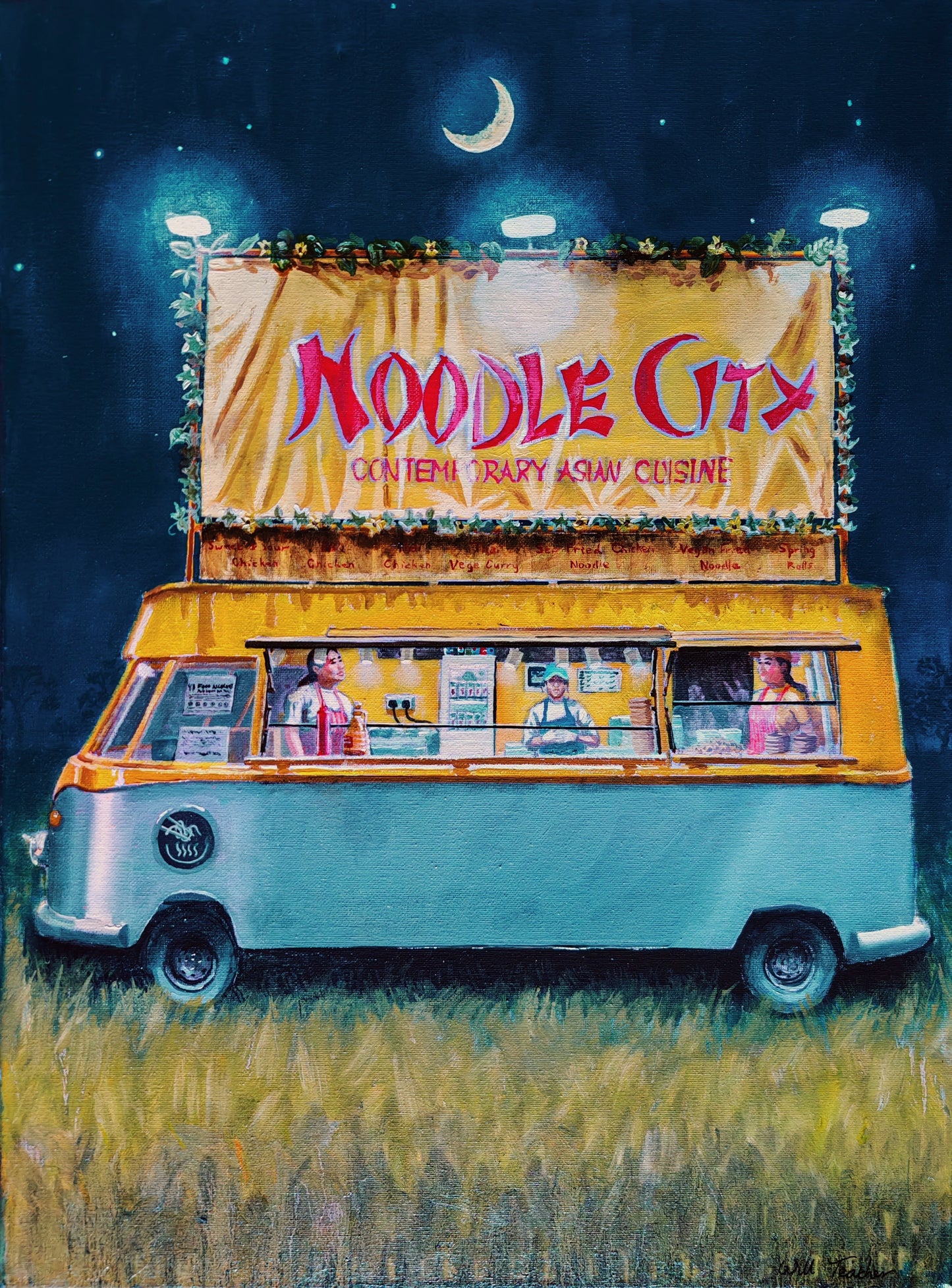 Noodle City by Will Teather- 61 x 46cm -Oil on canvas