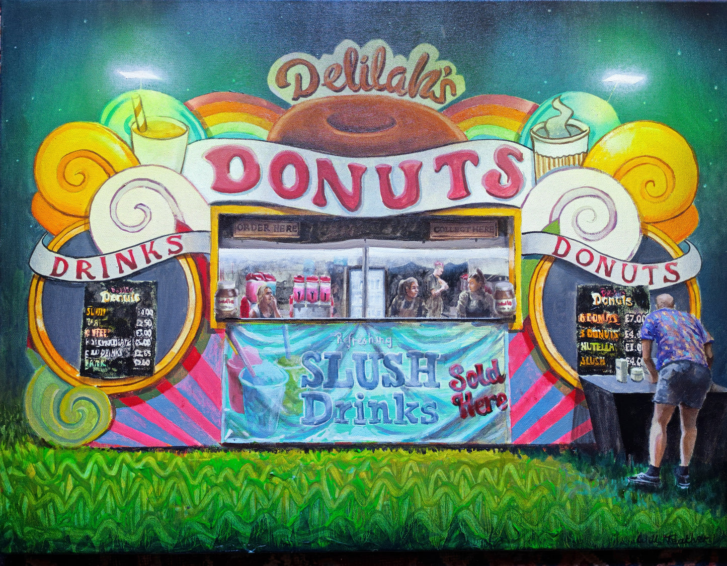 Delia's Donuts - Oil and acrylic on canvas- 60 x 80cm - Will Teather