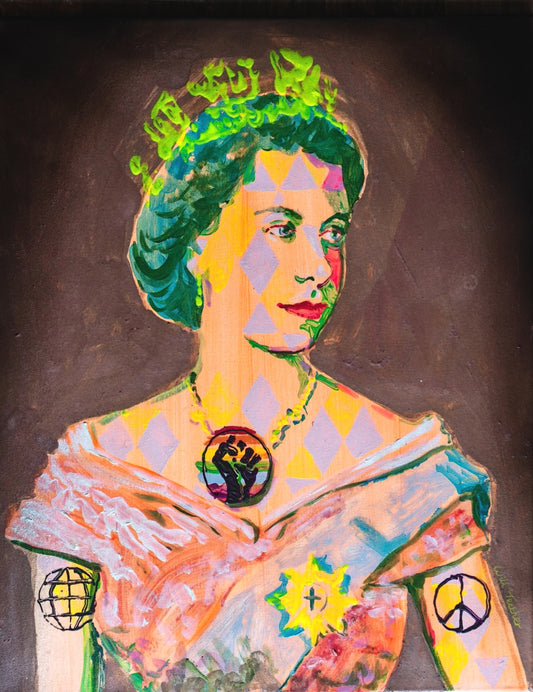 Peace Queen, a painting by Will Teather, 56 x 45.5cm