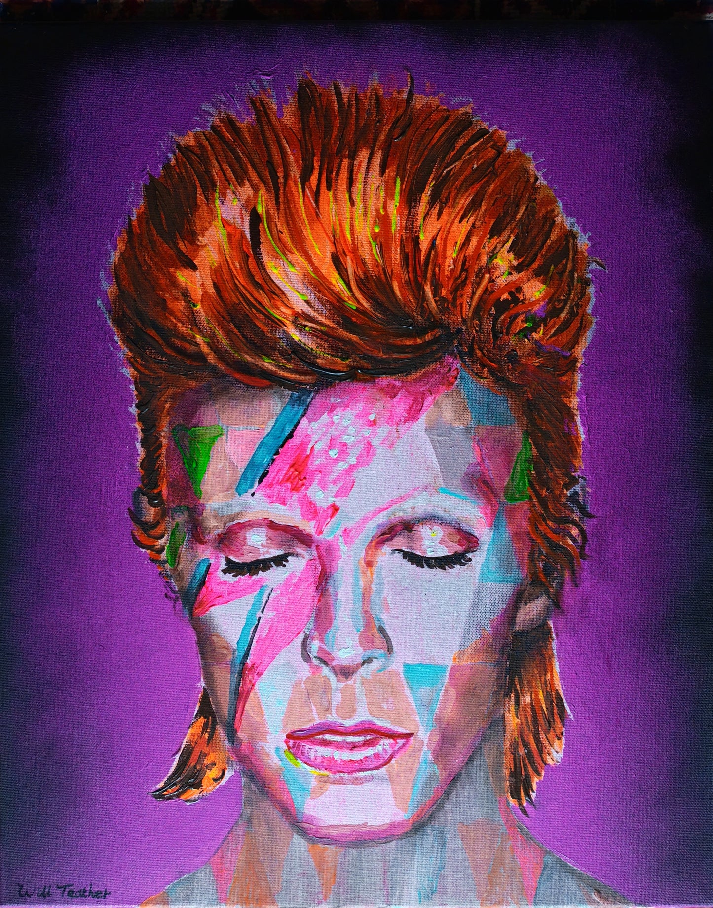 Bowie, a painting by Will Teather, 56 x 45.5cm